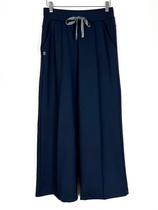 Figs FORMx Wide Leg high waisted Salina navy blue scrub pants size small petite - Picture 1 of 8